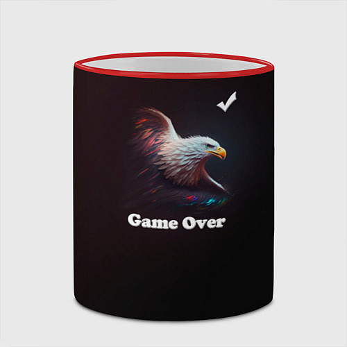 Кружка цветная Eagle-game over / 3D-Красный кант – фото 2