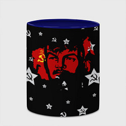 Кружка 3D Ленин на фоне звезд, цвет: 3D-белый + синий — фото 2