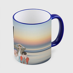 Кружка 3D BTS sunset, цвет: 3D-синий кант