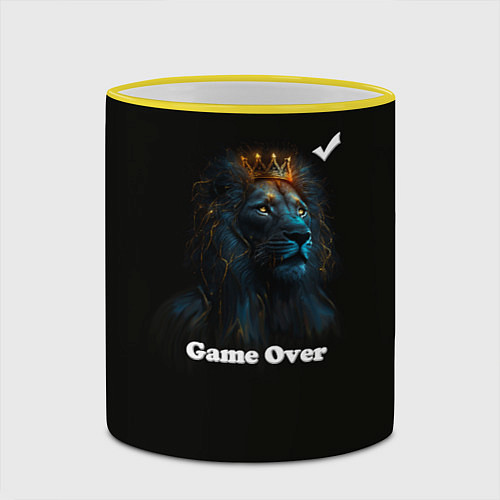 Кружка цветная Lion-game over / 3D-Желтый кант – фото 2