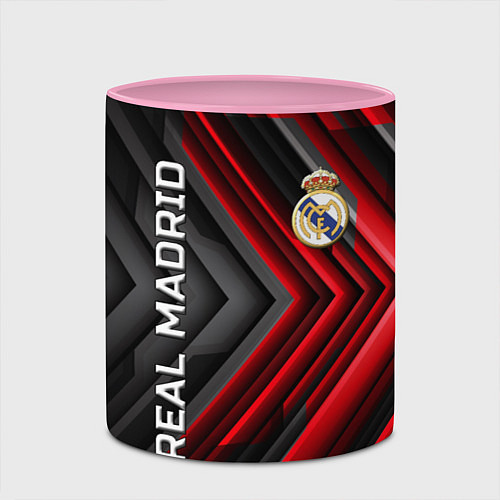 Кружка цветная Real Madrid art / 3D-Белый + розовый – фото 2