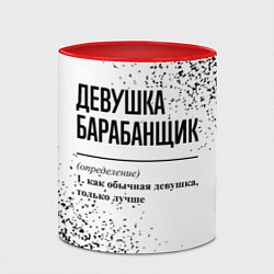 Кружка 3D Девушка барабанщик - определение на светлом фоне, цвет: 3D-белый + красный — фото 2