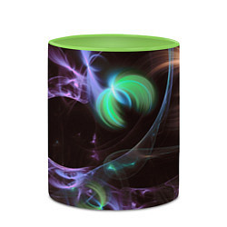 Кружка 3D Магические фиолетовые волны и цветные космические, цвет: 3D-белый + светло-зеленый — фото 2