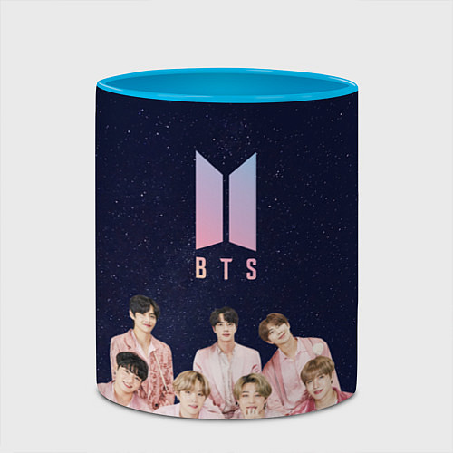 Кружка цветная BTS starry sky / 3D-Белый + небесно-голубой – фото 2