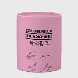 Кружка 3D Blackpink лого и подписи, цвет: 3D-белый + розовый — фото 2