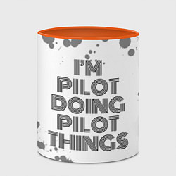 Кружка 3D I am doing pilot things, цвет: 3D-белый + оранжевый — фото 2