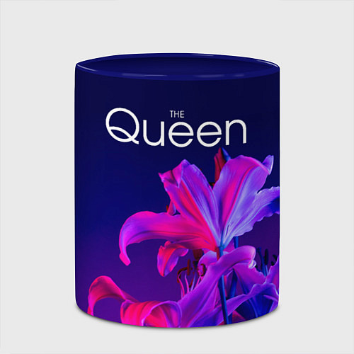 Кружка цветная The Queen Королева и цветы / 3D-Белый + синий – фото 2