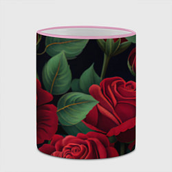 Кружка 3D Много красных роз, цвет: 3D-розовый кант — фото 2