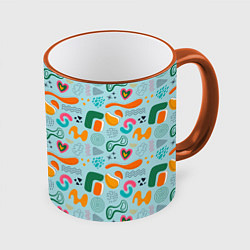 Кружка 3D Geometric pattern, цвет: 3D-оранжевый кант