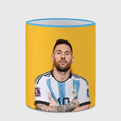 Кружка 3D Lionel Messi 10, цвет: 3D-небесно-голубой кант — фото 2
