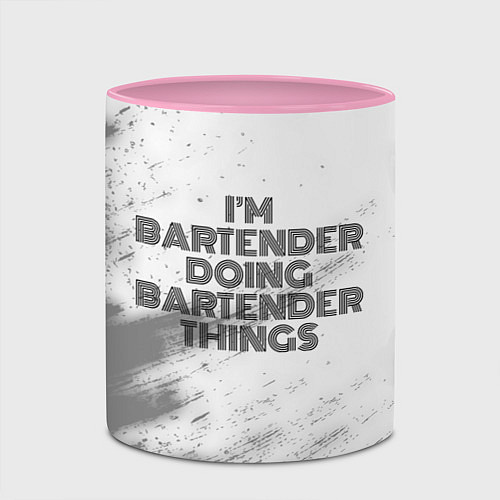 Кружка цветная I am doing bartender things / 3D-Белый + розовый – фото 2