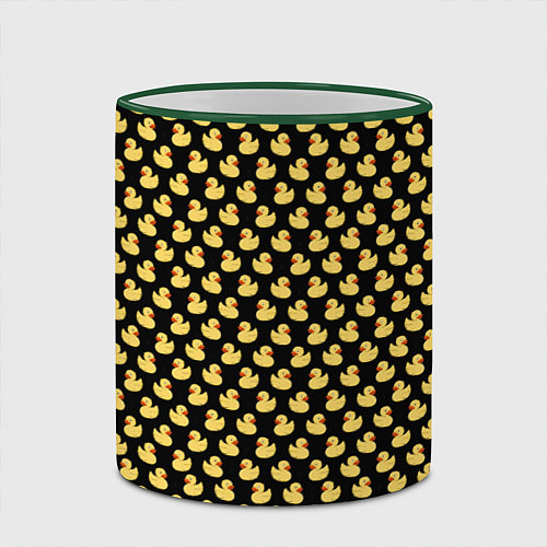 Кружка цветная Очень много уток / 3D-Зеленый кант – фото 2