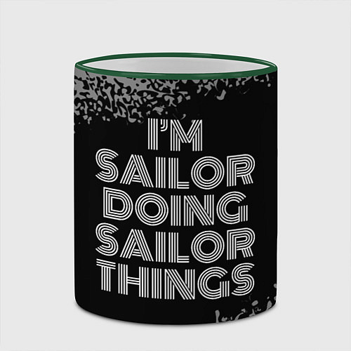 Кружка цветная I am sailor doing sailor things / 3D-Зеленый кант – фото 2