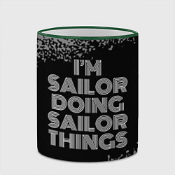 Кружка 3D I am sailor doing sailor things, цвет: 3D-зеленый кант — фото 2