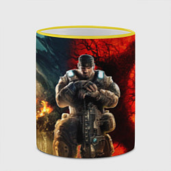 Кружка 3D Gears of War Маркус Феникс, цвет: 3D-желтый кант — фото 2
