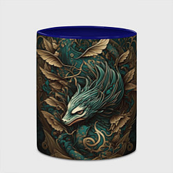 Кружка 3D Изумрудный Дракон Irezumi, цвет: 3D-белый + синий — фото 2