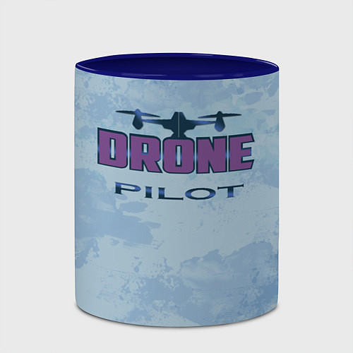Кружка цветная Drone pilot 2 0 / 3D-Белый + синий – фото 2