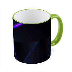 Кружка 3D Geometry stripes neon stiil, цвет: 3D-светло-зеленый кант