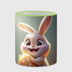 Кружка 3D Пасхальный зайка на полянке, цвет: 3D-светло-зеленый кант — фото 2