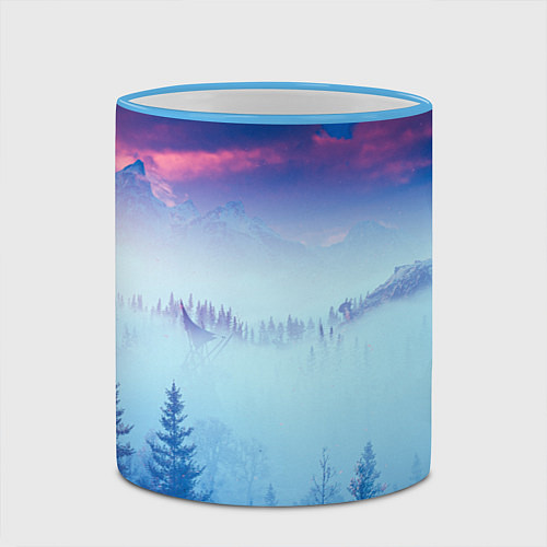 Кружка цветная Horizon landscape / 3D-Небесно-голубой кант – фото 2