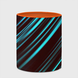 Кружка 3D Stripes line neon color, цвет: 3D-белый + оранжевый — фото 2