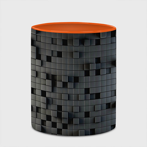 Кружка цветная Digital pixel black / 3D-Белый + оранжевый – фото 2