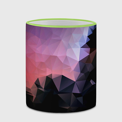 Кружка цветная Mirror edge abstract / 3D-Светло-зеленый кант – фото 2