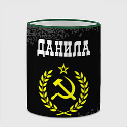 Кружка 3D Данила и желтый символ СССР со звездой, цвет: 3D-зеленый кант — фото 2