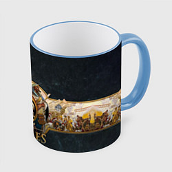 Кружка 3D Age of Empires Эпоха империй, цвет: 3D-небесно-голубой кант