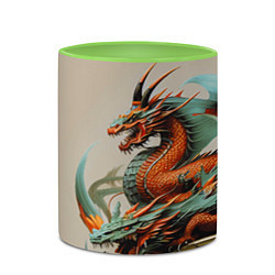 Кружка 3D Japan dragon - irezumi, цвет: 3D-белый + светло-зеленый — фото 2