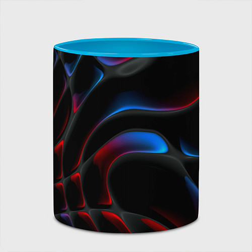 Кружка цветная Neon colors drops of liquid / 3D-Белый + небесно-голубой – фото 2