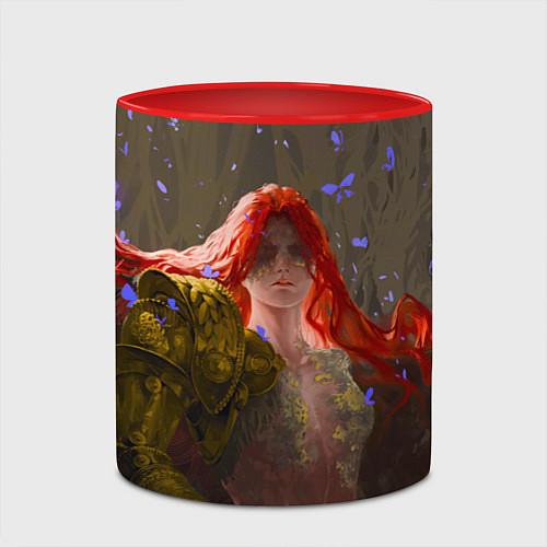 Кружка цветная Маления из Elden Ring / 3D-Белый + красный – фото 2