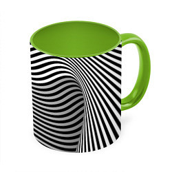 Кружка 3D Trendy raster pattern, цвет: 3D-белый + светло-зеленый