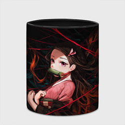 Кружка 3D Nezuko Demon Slayer art, цвет: 3D-белый + черный — фото 2