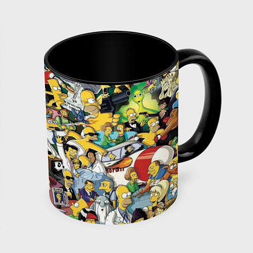 Кружка цветная Simpsonhistory / 3D-Белый + черный – фото 1