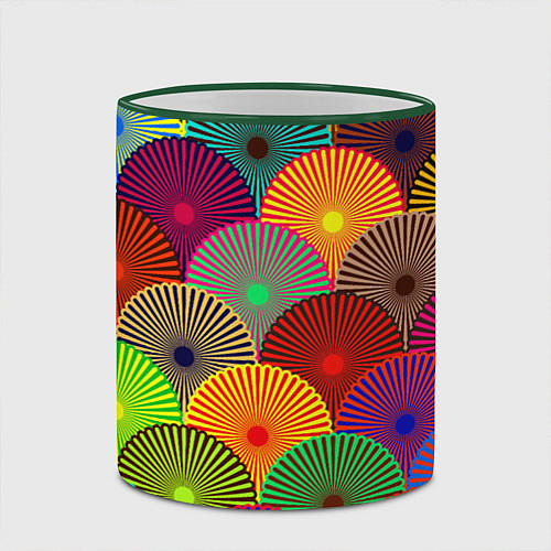 Кружка цветная Multicolored circles / 3D-Зеленый кант – фото 2