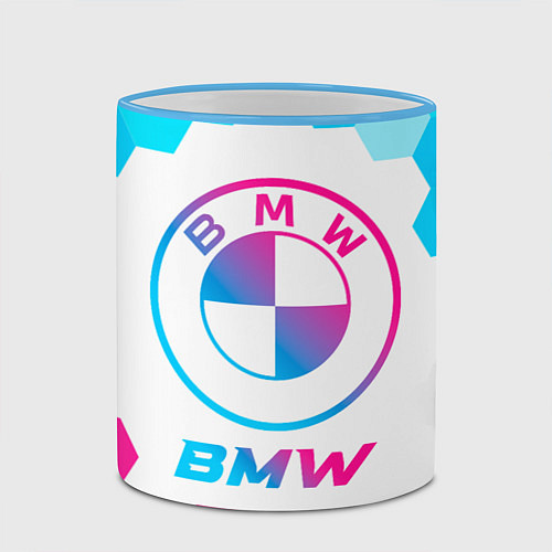 Кружка цветная BMW neon gradient style / 3D-Небесно-голубой кант – фото 2