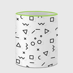 Кружка 3D Разные геометрические фигуры, цвет: 3D-светло-зеленый кант — фото 2