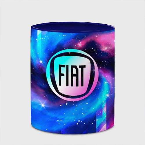 Кружка цветная Fiat неоновый космос / 3D-Белый + синий – фото 2
