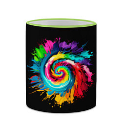 Кружка 3D Тай-дай разноцветная спираль, цвет: 3D-светло-зеленый кант — фото 2
