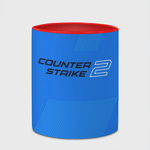 Кружка цветная Counter Strike 2 с логотипом / 3D-Белый + красный – фото 2