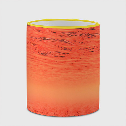 Кружка цветная Огненные осколки / 3D-Желтый кант – фото 2