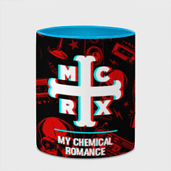 Кружка 3D My Chemical Romance rock glitch, цвет: 3D-белый + небесно-голубой — фото 2