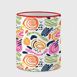 Кружка 3D Геометрический паттерн, цвет: 3D-красный кант — фото 2