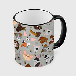 Кружка 3D Dog pattern color, цвет: 3D-черный кант