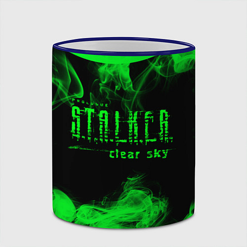 Кружка цветная Stalker clear sky radiation art / 3D-Синий кант – фото 2