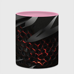 Кружка 3D Black and red abstract, цвет: 3D-белый + розовый — фото 2