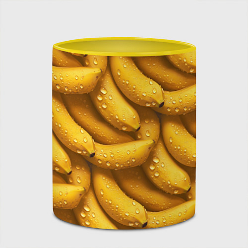 Кружка цветная Сочная текстура из бананов / 3D-Белый + желтый – фото 2