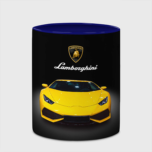 Кружка цветная Итальянский спорткар Lamborghini Aventador / 3D-Белый + синий – фото 2