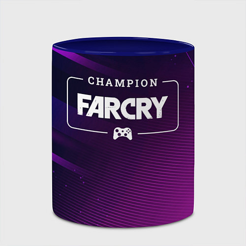 Кружка цветная Far Cry gaming champion: рамка с лого и джойстиком / 3D-Белый + синий – фото 2